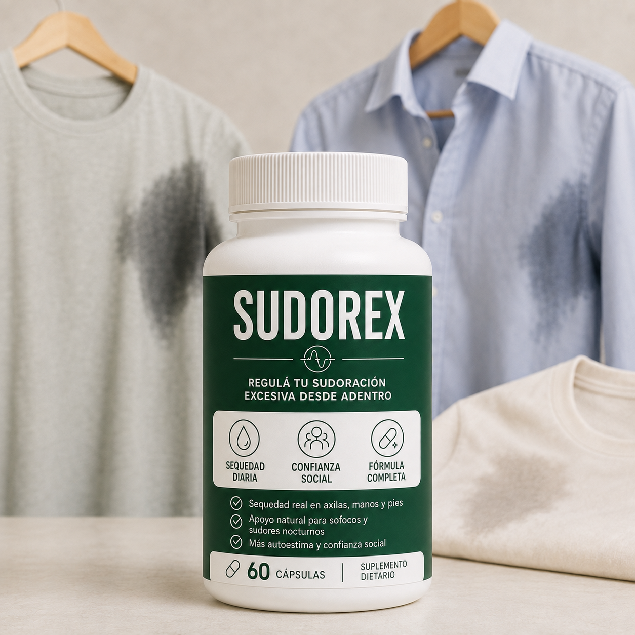 Sudorex | Regula tu sudoracion excesiva desde adentro.