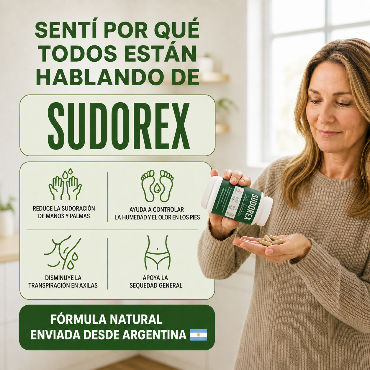 Sudorex | Regula tu sudoracion excesiva desde adentro.