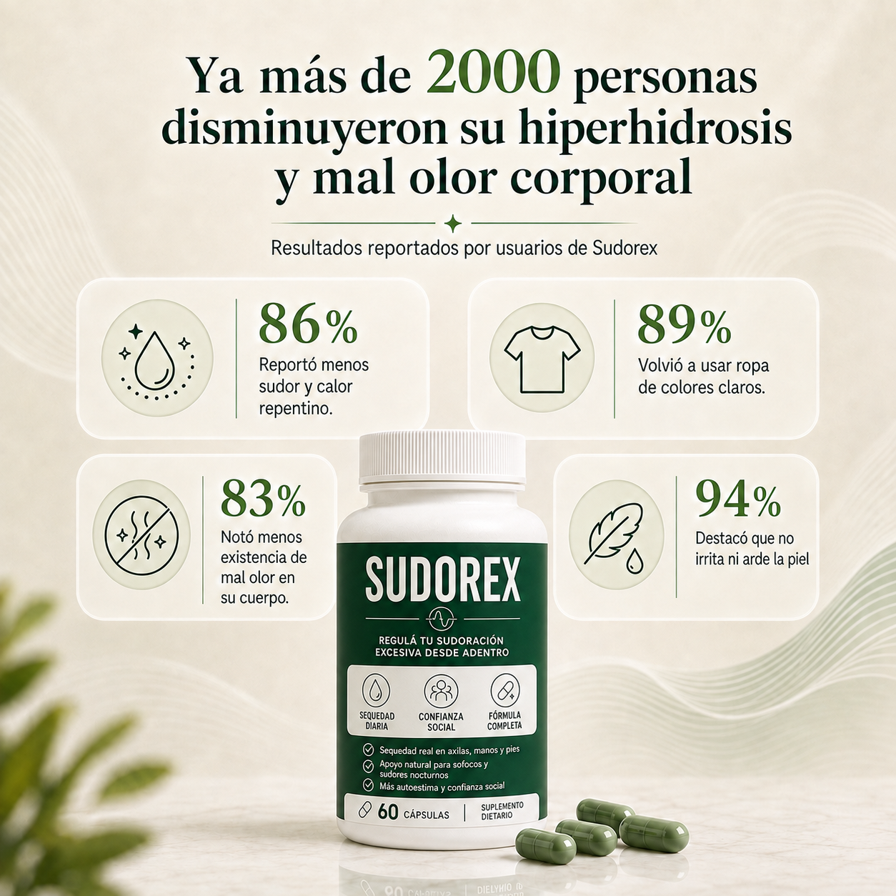 Sudorex | Regula tu sudoracion excesiva desde adentro.